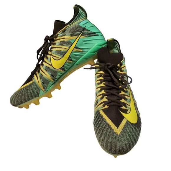 Nike Alpha Pro 2 Mid TD Men's Football Cleats Black Green Yellow 719927-010 Size - Picture 4 of 10